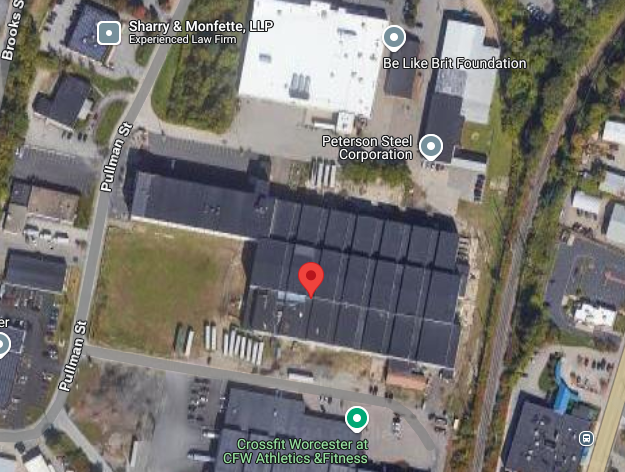 Satellite image of a warehouse