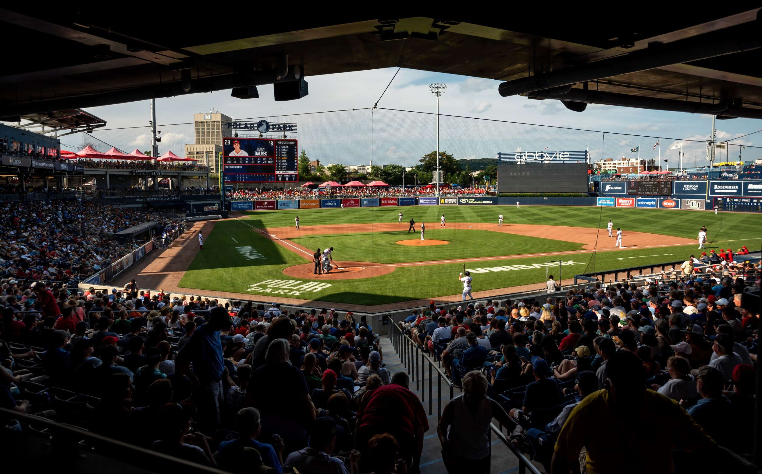 A baseball stadium