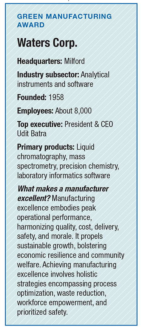 A fact box on Waters Corp., winner of the Green Manufacturing Award