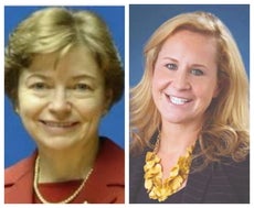 A collage of two women's headshots