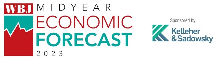 A logo for WBJ's Midyear Economic Forecast