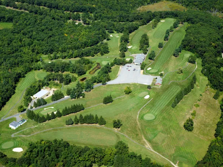 aerial view of golf course