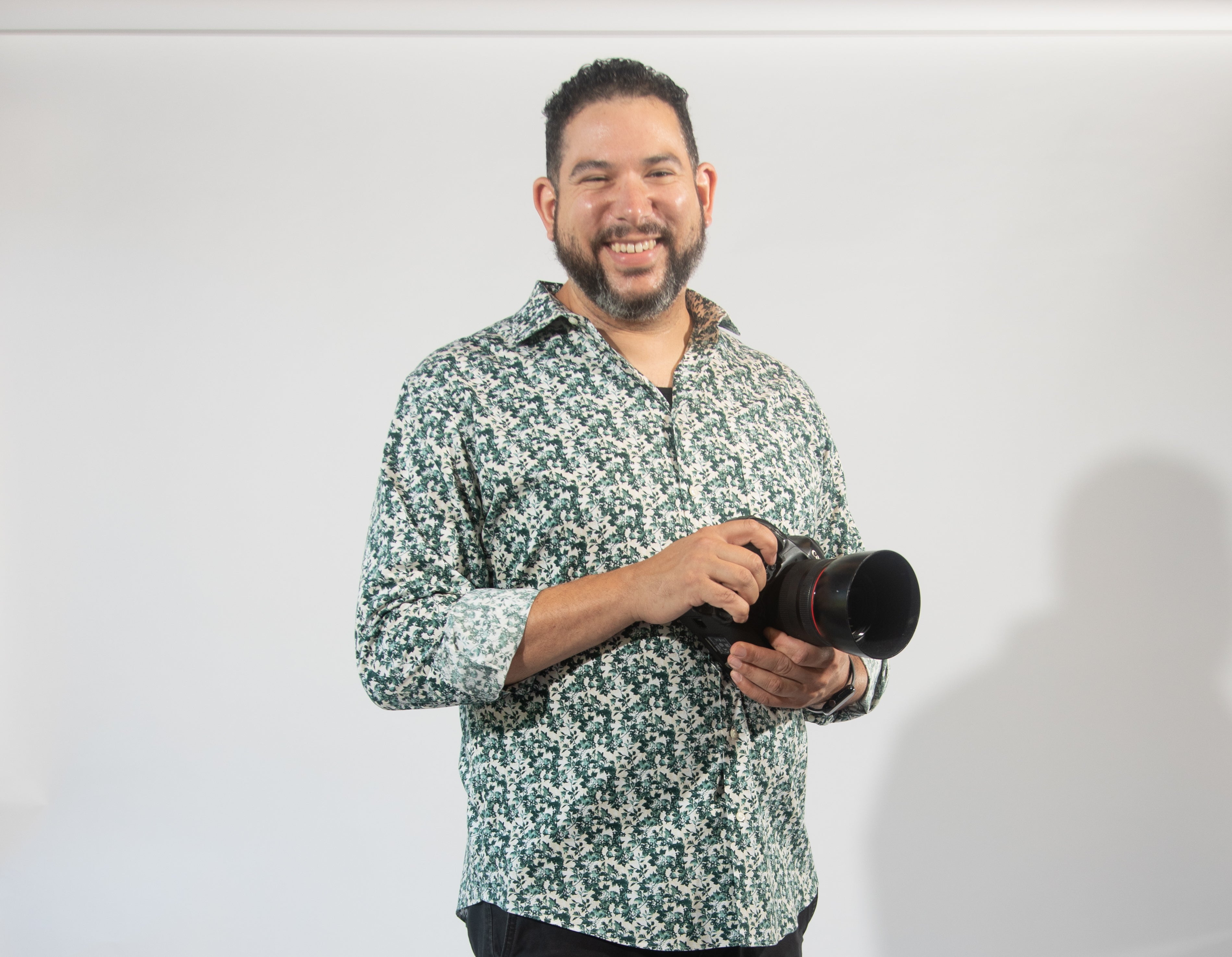 A man holding a camera